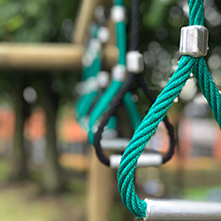 hanging rope handles in playground